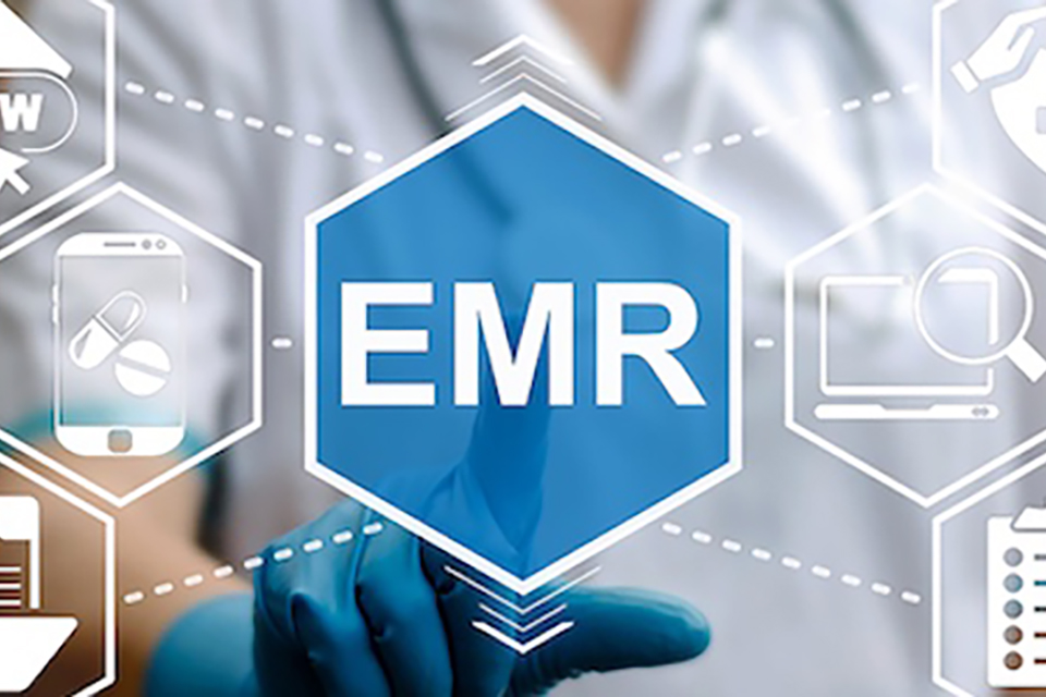 Clinician reviewing an electronic medical record